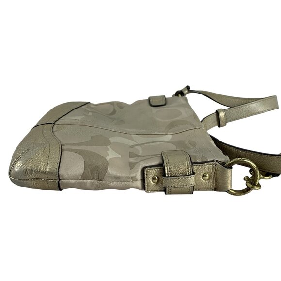 Coach Optic Metallic Signature Chain Crossbody Cream Gold Purse F19820 Hang Tag - Picture 4 of 16